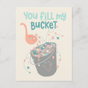 Postal Festiva Diseño Cute Bucket Filler Kids