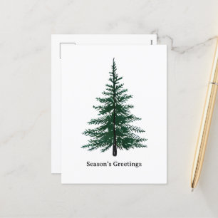 Postal Festiva Diseño de árbol verde verde minimalista Sencillo d