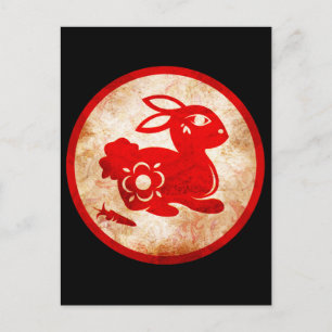 Postal Festiva Diseño de astrología china de conejo en 2011