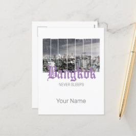 Postal Festiva Diseño de Bangkok Skyline Vintage BKK Retro Tailan