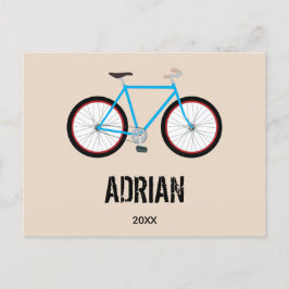 Postal Festiva Diseño de bicicletas Nombre personalizado Año