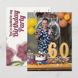 Postal Festiva diseño de camiseta para el cumpleaños número 60 20