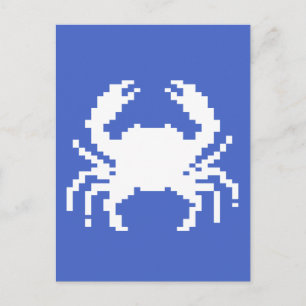 Postal Festiva diseño de cangrejo pixel