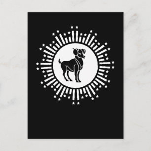 Postal Festiva Diseño de explosión estelar cósmica del signo zodi