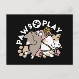 Postal Festiva Diseño de gatos lindos y juguetones – Arte diverti