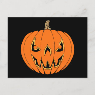 Postal Festiva Diseño de Halloween de Jack-o'-Lantern espantoso