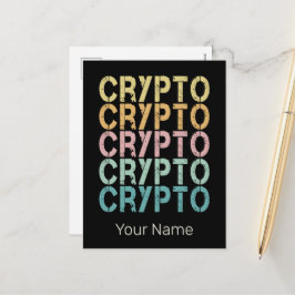 Postal Festiva Diseño De Letras De Cripto Retro Para Criptodivisa