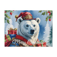 Diseño de los Navidades Polar Bear Santa