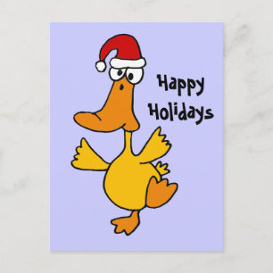 Postal Festiva Diseño de Navidades de pato bailarines