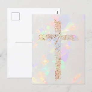 Postal Festiva diseño de ópalo de santa cruz cristiano