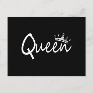 Postal Festiva Diseño de pareja coincidente de corona de reina y