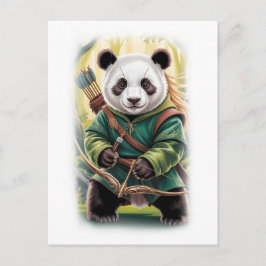 Postal Festiva Diseño de película de panda divertido en blanco