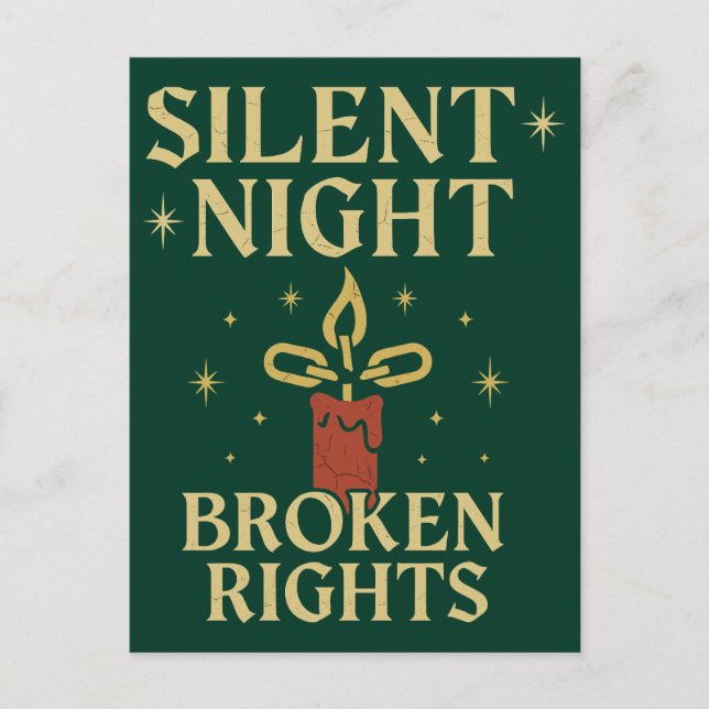 Postal Festiva Diseño de Silent Night Broken Rights (Anverso)