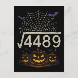 Postal Festiva Diseño de Spooky Math Halloween de la serie 4489