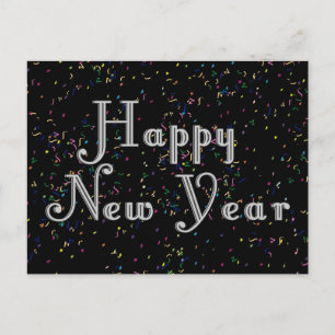 Postal Festiva Diseño de texto de año nuevo feliz