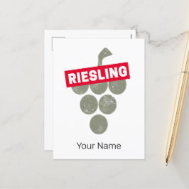 Postal Festiva Diseño de uva para bebedores de vino de la vena de