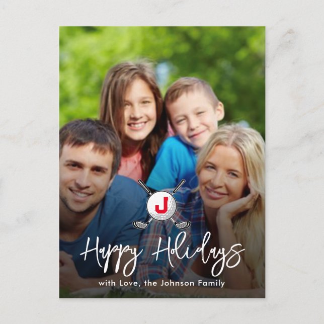 Postal Festiva Diseño de vacaciones de golf de personalizado (Anverso)