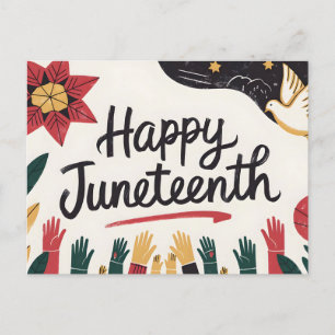 Postal Festiva Diseño del Día de la Libertad feliz de junio