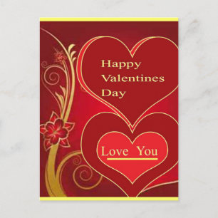 Postal Festiva Diseño del regalo del día de San Valentín por