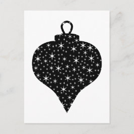 Postal Festiva Diseño en baudible de Navidades blancos y negros.