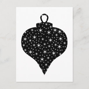 Postal Festiva Diseño en baudible de Navidades blancos y negros.