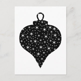 Postal Festiva Diseño en baudible de Navidades blancos y negros.