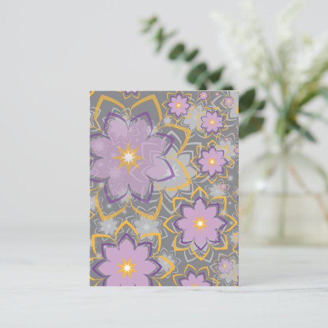 Postal Festiva Diseño floral 10 (Anverso de pie)