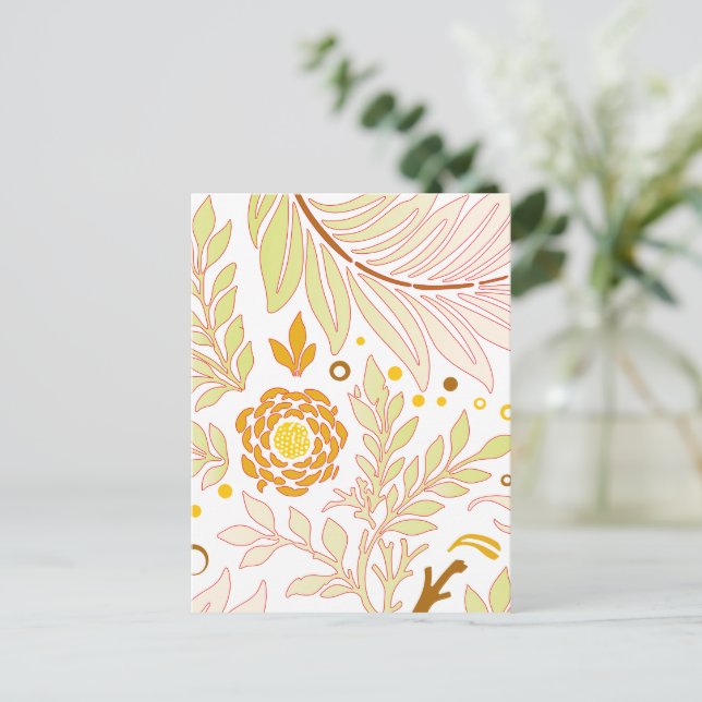Postal Festiva Diseño floral 19 (Anverso de pie)