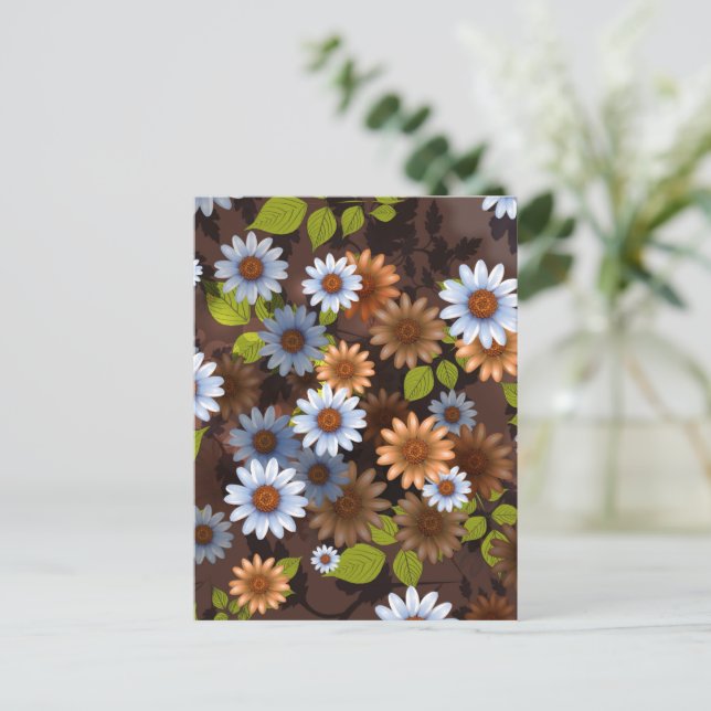 Postal Festiva Diseño floral 2 (Anverso de pie)