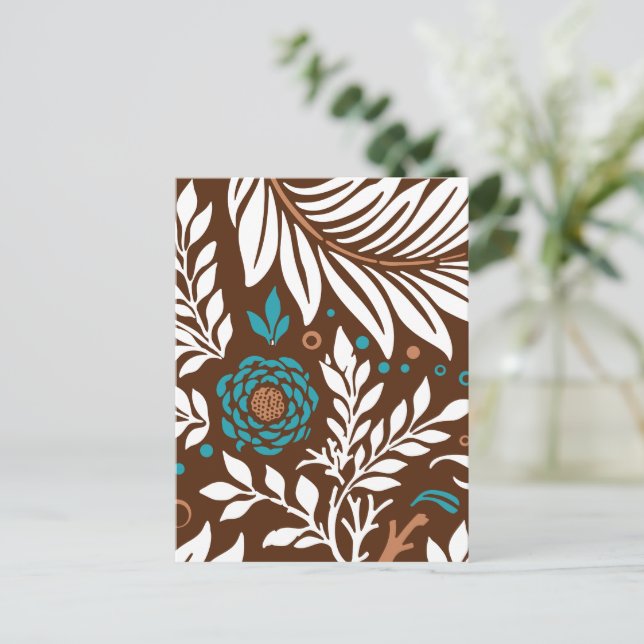 Postal Festiva Diseño floral 23 (Anverso de pie)