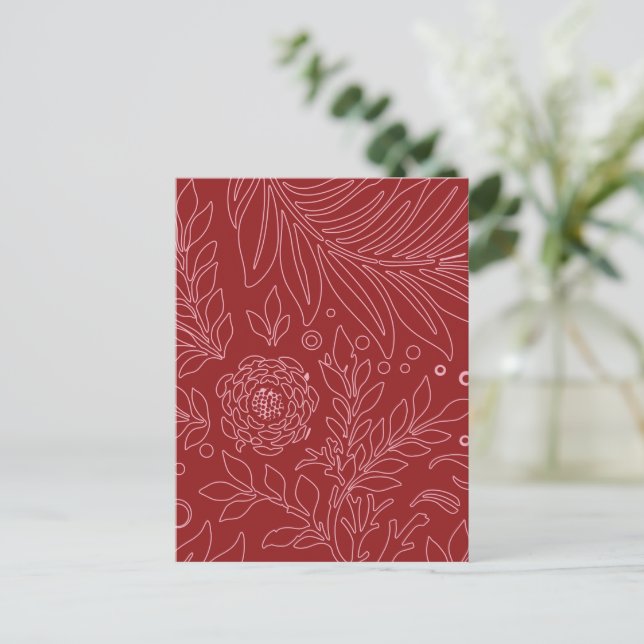 Postal Festiva Diseño floral 30 (Anverso de pie)