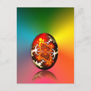 Postal Festiva Diseño fractal Huevo de Pascua