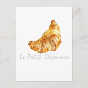 Postal Festiva Diseño Francés de Croissant
