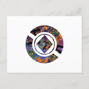 Postal Festiva Diseño geográfico japonés