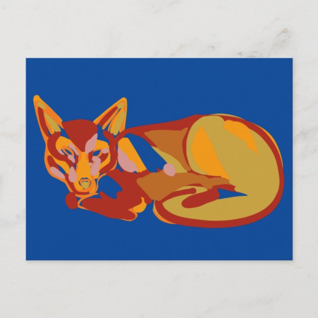 Postal Festiva Diseño gráfico Foxy (Anverso)