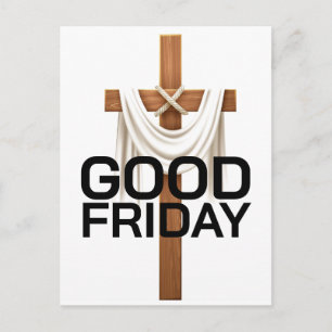 Postal Festiva Diseño minimalista de Viernes Santo con símbolo de