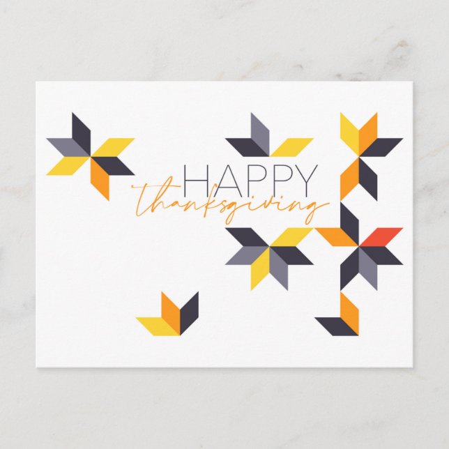 Postal Festiva Diseño moderno y alegre de Happy Thanksending (Anverso)