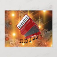 Diseño navideño de acordeón rojo