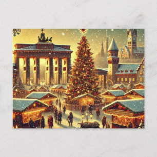 Postal Festiva Diseño Navideño Nostálgico de Berlín – Magia de la