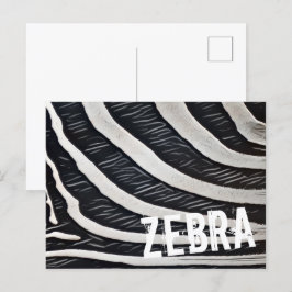 Postal Festiva Diseño negro y blanco de piel de cebra para el ama