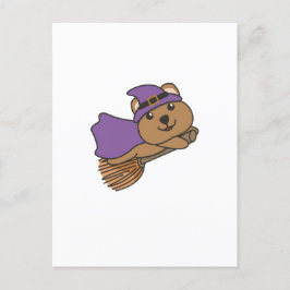 Postal Festiva Disfraz de Bruja de Halloween para Niños Quokka