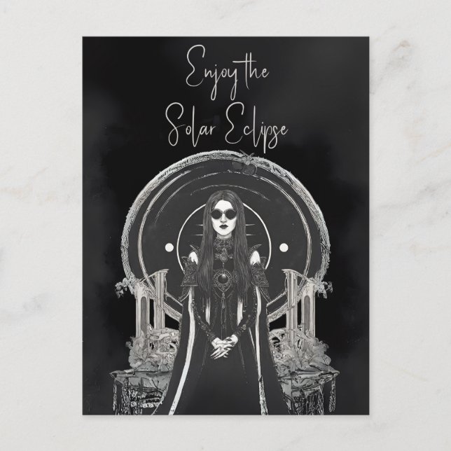 Postal Festiva Disfruta del vampiro del Gótico del eclipse solar (Anverso)