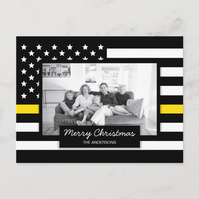 Postal Festiva Dispatcher Thin Yellow Line American Flag Photo (Anverso)