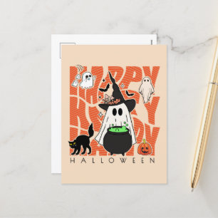 Postal Festiva Diversión de Taveo   Feliz Halloween Magic & Misch
