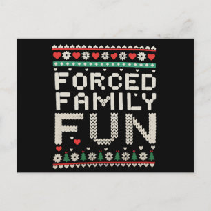 Postal Festiva Diversión Familiar Forzada Sarcástica Navidades Fe