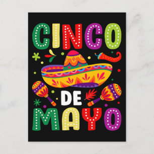 Postal Festiva Divertido cinco de mayo mexicano