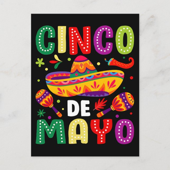 Postal Festiva Divertido cinco de mayo mexicano  (Anverso)