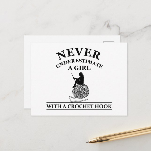 Postal Festiva Divertido crochet cita regalo de crocheters (Anverso/Reverso In Situ)