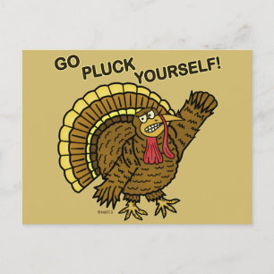 Postal Festiva Divertido Día de Acción de Gracias, Turkey Pun