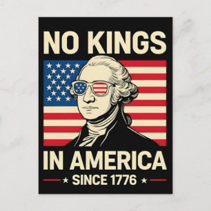 Postal Festiva Divertido George Washington Sin Reyes América 1776